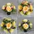 Grave Pot Artificial Silk Flowers Large Yellow Roses and Purple/Pink Mini-Roses