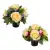 Grave Pot Artificial Silk Flowers Large Yellow Roses and Purple/Pink Mini-Roses