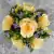Grave Pot Artificial Silk Flowers Large Yellow Roses and Purple/Pink Mini-Roses