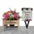 Artificial Grave Pot Flowers Bench White Dahlias + Mum/Nan/Sister Memorial Card