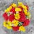 Artificial Grave Pot Flowers Red Yellow Carnations Memorial Crem Tribute