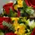 Artificial Grave Pot Flowers Red Rosebud and Yellow Mini-Roses Memorial Crem