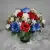 Artificial Grave Pot Flowers Blue Roses & Red/White Open Rose British Union Jack
