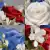 Artificial Grave Pot Flowers Blue Roses & Red/White Open Rose British Union Jack