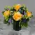 Grave Pot Artificial Silk Flowers Yellow Roses Purple Mini Roses Memorial Crem