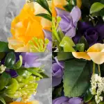 Grave Pot Artificial Yellow Roses Purple Mini Roses Memorial Thumbnail