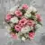 Grave Pot Artificial Silk Flowers Pink and White Open Roses Memorial Crem