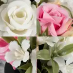Grave Pot Artificial Pink and White Open Roses Memorial Thumbnail