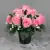 Grave Pot Artificial Silk Flowers Full 16-Head Roses Crem Arrangement Memorial