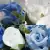 Artificial Grave Pot Flowers Light Blue Open Roses White Rosebud and Blue Roses