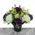 Grave Pot Artificial Flowers Bench Purple + Dad/Grandad/Husband/Brother/Son Card