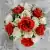Grave Pot Artificial Silk Flowers Xmas Red Glittery Roses & Ivory (White) Roses