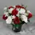 Artificial Grave Pot Flowers Valentines Red Rosebud & White Open Roses