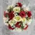 Artificial Grave Pot Flowers Red Open Roses & Cream Roses/Rosebud Memorial Crem