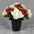Artificial Grave Pot Flowers Red Open Roses & Cream Roses/Rosebud Memorial Crem