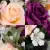 Grave Pot Artificial Silk Flowers Peach and Purple Open Roses Memorial Crem