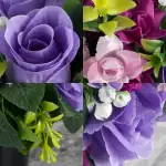 Grave Pot Artificial Purple Roses/Rosebud & Mauve/Pink Mini-Roses Thumbnail