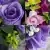 Grave Pot Artificial Silk Flowers Purple Roses/Rosebud & Mauve/Pink Mini-Roses