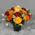 Artificial Grave Pot Flowers Autumn Orange Rosebud Red Open Roses & Yellow Roses