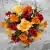 Artificial Grave Pot Flowers Autumn Orange Rosebud Red Open Roses & Yellow Roses