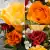 Artificial Grave Pot Flowers Autumn Orange Rosebud Red Open Roses & Yellow Roses