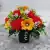 Yellow Anemone & Red Carnations | Artificial Flower Pot | Grave/Memorial/Crem