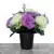 Grave Pot Artificial Silk Flowers Wood Memorial Bench Lilac Honeydew Carnations
