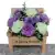 Grave Pot Artificial Silk Flowers Wood Memorial Bench Lilac Honeydew Carnations