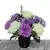 Grave Pot Artificial Silk Flowers Wood Memorial Bench Lilac Honeydew Carnations