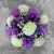 Grave Pot Artificial Silk Flowers Wood Memorial Bench Lilac Honeydew Carnations