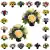 Matching Pair of Grave Pots with Artificial Grave Flowers (Various Designs)