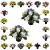 Matching Pair of Grave Pots with Artificial Grave Flowers (Various Designs)