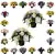 Matching Pair of Grave Pots with Artificial Grave Flowers (Various Designs)