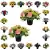 Matching Pair of Grave Pots with Artificial Grave Flowers (Various Designs)