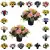 Matching Pair of Grave Pots with Artificial Grave Flowers (Various Designs)