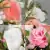 Artificial Grave Pot Flowers Light Pink Open Roses White Rosebud and Pink Roses