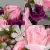 Grave Pot Artificial Silk Flowers Pink Roses/Rosebud & Purple Open Roses Crem