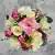 Artificial Grave Pot Flowers Pink & Cream Roses/Rosebud/Mini-Roses Memorial Crem