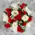 Grave Pot Artificial Silk Flowers Red Mini Carnations Ivory White Roses/Rosebud