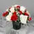 Grave Pot Artificial Silk Flowers Red Mini Carnations Ivory White Roses/Rosebud