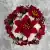 Grave Pot Artificial Flowers Xmas Red Poinsettias & Ivory Carnations Snowy Cones