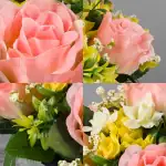 Grave Pot Artificial Pink Roses Yellow Mini Roses Memorial Thumbnail