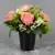 Grave Pot Artificial Silk Flowers Pink Roses Yellow Mini Roses Memorial Crem