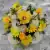 Yellow Cosmos & Cream Carnations | Artificial Flower Pot | Grave/Memorial/Crem