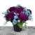 Grave Pot Artificial Silk Flowers Dark Mauve Carnations & Blue Mini Carnations
